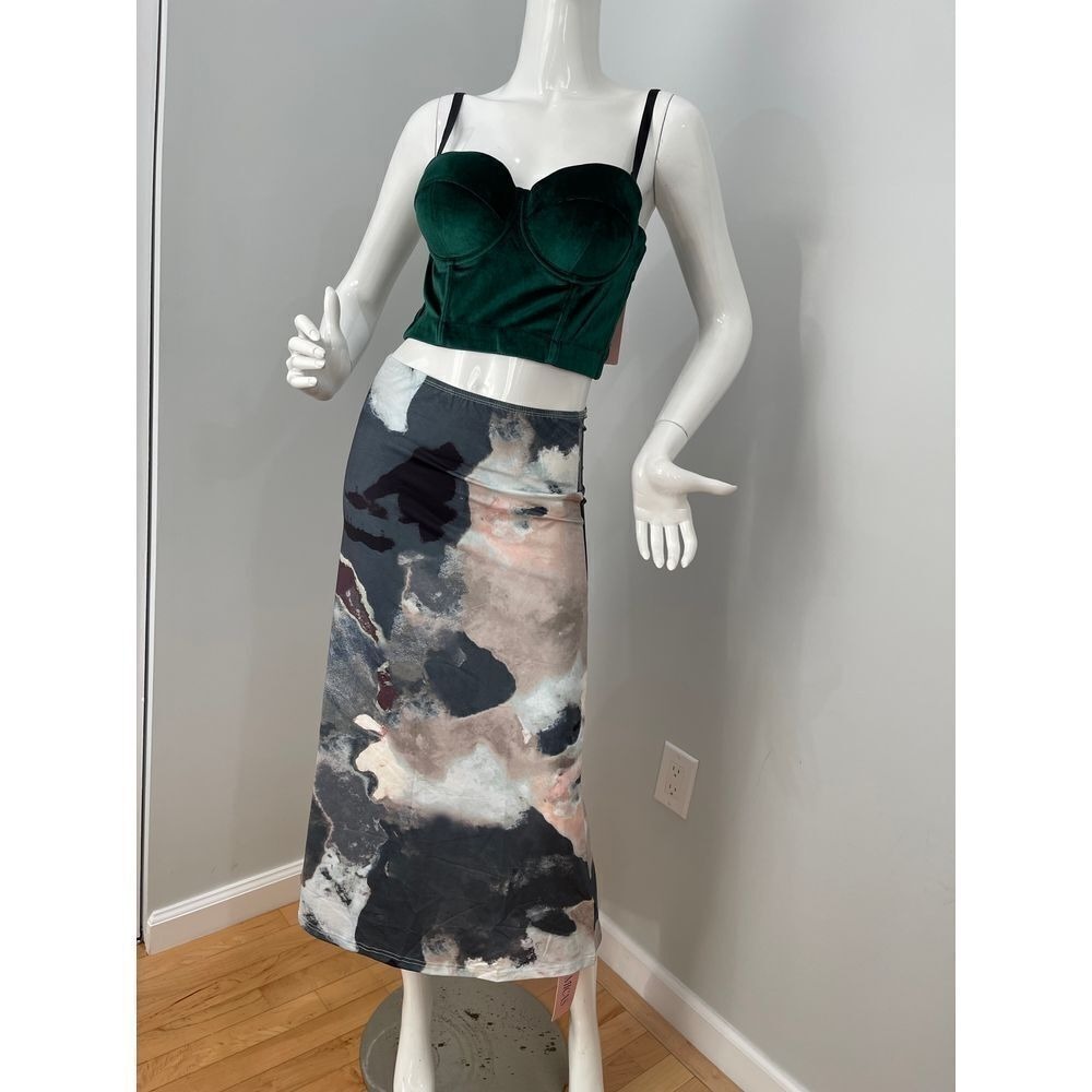 Micas Watercolor Print‎ Midi Skirt size M - Picture 9 of 10